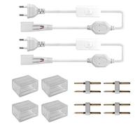 BAGZY 1,5M/59 pouces 2pcs cordon d'alimentation LED, pour 220-240V connectable de bout en bout bande néon LED, comprend 4pcs couvercle d'extrémité, kit de broches 4pcs