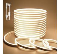 BAGZY Ruban LED Exterieur Etanche 20M Blanc Naturel de Bandeau LED 220V Néon Bande Eclairage Lumineuse IP65 de Flexible Imperméable Découpable Intérieure Inclus Adaptateur Secteur pour Chambre Cuisine