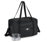 BAGZY Sac 40x20x25 Ryanair Sac de Voyage Pliable 20L Sacs de Cabine Avion Cabas de Voyage Imperméable Bagage Cabine a Main Sacs de Sport pour Weekend Transport Femme Homme Noir