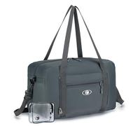 BAGZY Sac 40x20x25 Ryanair Sac de Voyage Pliable 20L Sacs de Cabine Avion Cabas de Voyage Imperméable Bagage Cabine a Main Sacs de Sport pour Weekend Transport Femme Homme Gris