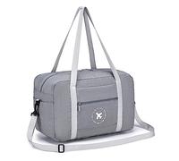 BAGZY Sac 40x20x25 Ryanair Sac de Voyage Pliable Avion Sac à Bandoulière Sac Weekend Homme Femme Valise Cabine Sac Baggage (Gris)
