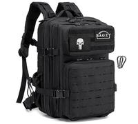 BAGZY Sac à dos Tactique Militaire 25L Sac Crossfit Etanche Sacs à Dos de Randonné Pour Urgences De 3 Jours Chasse Camping Oxford Sacs de Sport 40x30x20cm Wizzair pour Gym Fitness Hommes Femmes Noir