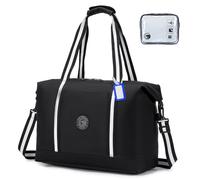 BAGZY Sac à Dos Voyage Pliable 32L Bagage Cabine 45x36x20 Easyjet à Main Imperméable de Week-End d'Hôpital de Sport Gym Transport Hommes Femmes Noir
