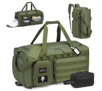 BAGZY Sac de Sport Homme 55L Sac de Voyage Tactique Militaire Sacs Equitation Imperméables avec Compartiment à Chaussures pour Sport Fitness Voyage Weekender Camping avec Trousse de Toilette Vert