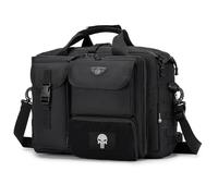 Bagzy Sacoche Tactique Militaire et Sac Bandoulière Oxford MOLLE, Malette Business pour Ordinateur 17,3 Pouces, Noir