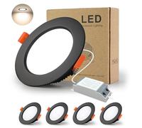 BAGZY Spot Led Encastrable Noir Extra Plat,4 Pack 18W 1500LM = 150W incandescence,IP44, Blanc Naturel 4000K,AC 220-240V,Découpe 160-170mm,Rond plafond encastré Pour salle de bain,Cuisine,Salon,Couloir