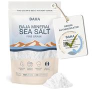 BAHA - Sel de mer minéral Baja Gold, 0,5 kg, sachet - grains fins originaux, cristaux naturels de première qualité, faible teneur en sodium, casher, pour la cuisine, la finition et l'hydratation