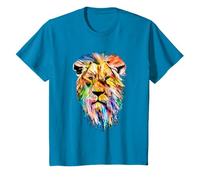 Bahaa's Tee - T-shirt Lion Graphic Designs, Cool Wild Stylish Lion Tee Shirts, Unisex, S, Multicolore, Manche courte, Coupe classique, Coton 100%
