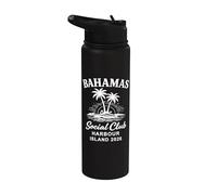 Bahamas Social Club Harbour Island Vacances 2026 Stainless Steel Insulated Water Bottle