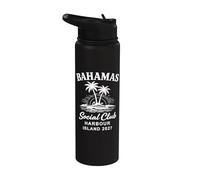 Bahamas Social Club Harbour Island Vacances 2027 Stainless Steel Insulated Water Bottle
