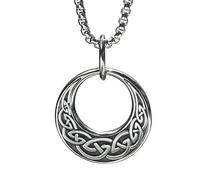 bahamut Bijoux Grecs Collier Pendentif Amulettes Étoile Soleil pour Hommes Bijoux de Protection Vintage, Porte-Bonheur avec Chaîne, 25x1.24x1.87 inch, Acier inoxydable, Pas de pierre précieuse