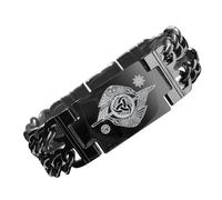 bahamut Bracelet Viking en acier inoxydable noir Odin Gungnir pour homme, bijoux de mythologie nordique
