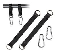 Bahan Alamy Fixation de balançoire, 2 Pcs Fixation pour hamac avec 2 mousquetons Lourds et Anneaux en D, Sangles de hamac pour balançoire, hamacs