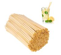 Bahan alamy Lot de 300 Pailles de Blé, Pailles Naturelles Biodégradable - 100% Biodégradables - 100% Naturelles - Sans BPA (20cm)