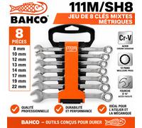 Bahco 111M/SH8 - Jeu de 8 clés mixtes métriques 8 à 22 mm