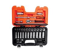 Bahco 1cm Métrique Profond Et Standard Clé Douille Set 53 Pièce Hex Unique S330L