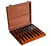 Bahco 424-P Lot de 8 gouges de sculpteur biseautées Coffret en bois BAH424PS8 (Import Grande Bretagne)