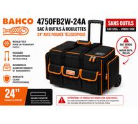 Bahco Sacoche à outils non équipée 4750FB2W-24A pour électricien, artisans, bricoleurs et techniciens