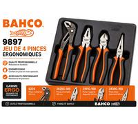 BAHCO 9897 Jeu de 4 Pinces ERGO - 8224 2628G 2101G 2430G