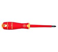 BAHCO B142.002.100 Tournevis pour Vis Pozidriv Isolée, Rouge/Jaune, Pz2 x 100 mm