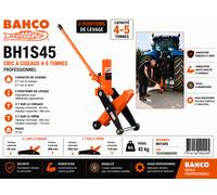 BAHCO BH1S45 - Cric Rouleur Hydraulique 4-5 t - 2 Positions de Levage - Pro