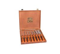 Bahco Biseau Bois Bord Burin Set 8 Pièce Taille 6 À 38mm Bois Étui BAH424PS8