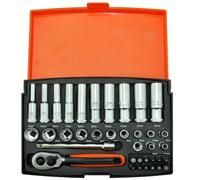 Bahco Jeu de douilles 1/4" longues 25 pièces Noir/Rouge