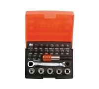 Bahco - Jeu de 26 embouts et de douilles 1/4" pour vis à fente/Phillips/Pozidriv/TORX/6 pans - 2058/S26-2 Argent