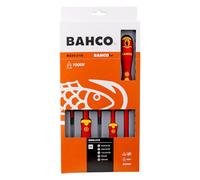 Bahco - Jeu de 5 tournevis isolés VDE BahcoFit pour vis Pozidriv et vis à fente, avec manche multi-composants - B220.015