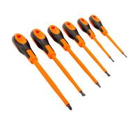 Jeu de 6 tournevis pour vis à fente et vis Phillips avec poignée en caoutchouc 3-6,5 mm/PH