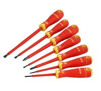 Jeu de 7 TournevisFit isolé VDE pour vis à fente et Pozidriv avec manche multi-composants B220.017 Bahco