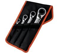 Bahco Jeu de clés polygonales quadruples à cliquet, 4 pcs, étui de ceinture - s4rm/4t