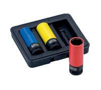 Bahco JEU DE DOUILLES À CHOCS, 3 PCS, 6PANS, 17, 19, 21 - BWSS12P3