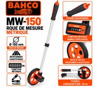 BAHCO MW-150 Roue de Mesure 150 mm Odomètre Métrique Professionnel