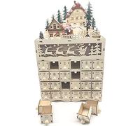 Bahderaus Calendrier de l' de Noël avec compte à rebours pour Noël Décoration de Noël LED 24 tiroirs avec lumière LED