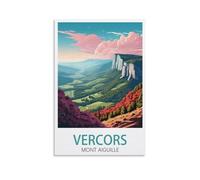 BaHeLs Vercors Poster vintage de voyage Mont Aiguille 40 x 60 cm Impression sur toile pour décoration murale salon chambre à coucher
