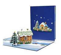 BAHJKASD Décoration de Noël festive - Ajoutez une touche d'ambiance de Noël avec une carte de maison en pain d'épice 3D fabriquée à la main