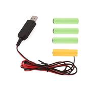 BAHJKASD Éliminateurs de piles AA - Câble d'alimentation USB - Remplace 4 piles AA 5 V - Pour montre jouet électrique - Lumière LED avec interrupteurs