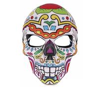 BAHJKASD Masque classique mexicain Jour des morts Masque d'Halloween Masque imprimé tête de mort Masque Halloween Festivals Accessoire de costume pour homme et femme Masque d'Halloween Jour des morts