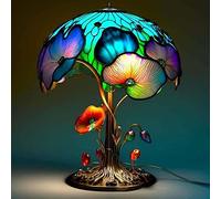 BAHOJAS Lampe de table de la série Vitrail - Lampe de chevet vintage pour décoration d'intérieur et cadeau - Veilleuse créative pour une ambiance unique