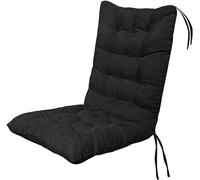 BAHULA Coussin de Chaise à Dossier Haut, Coussin de Chaise d'extérieur de Patio, Coussin de Chaise de Jardin Souple Coussin pour l'intérieur, Bureau, Maison, chaises à Bascule,Noir,45 * 100cm