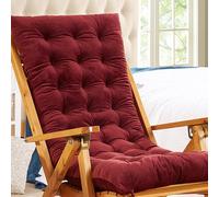 BAHULA Coussins de Chaise à Bascule, Soft Chaise Lounge Coussins Non-Slip Rocking Chair Pads Jardin Recliner Coussins avec Attaches pour Meubles d'intérieur,Rouge,48 * 120cm