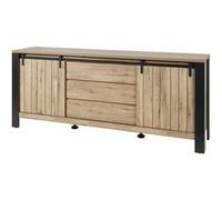 Bahut 2 portes coulissantes 3 tiroirs Baker - Naturel -
