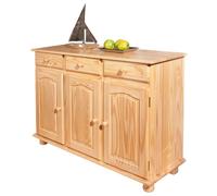 Bahut 3 Portes Pin Massif "Abaco" 130cm Naturel Beige