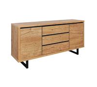 Bahut 3 tiroirs 2 portes pieds métal Sully