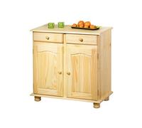 Bahut Bas 2 Portes Vernis Naturel, Dim : 43 x 88 x 87 cm --