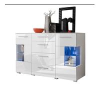 Bahut buffet profond CRYSTAL laqué blanc LED