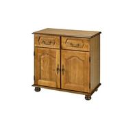 Bahut Chêne Rustique 2 Portes 2 Tiroirs 2 Niches L 82 H 77 P 41 cm - L 82.4 x l 41 x H 77.2 cm