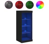 Bahut,Commode - Armoire de stockage,Pour cuisine/salon,Buffet Bas avec lumières LED noir 41x37x100 cm@EU65407580