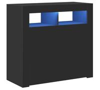 Bahut,Commode - Armoire de stockage,Pour cuisine/salon,Buffet Bas avec lumières LED noir 80x35x75 cm@EU94133760